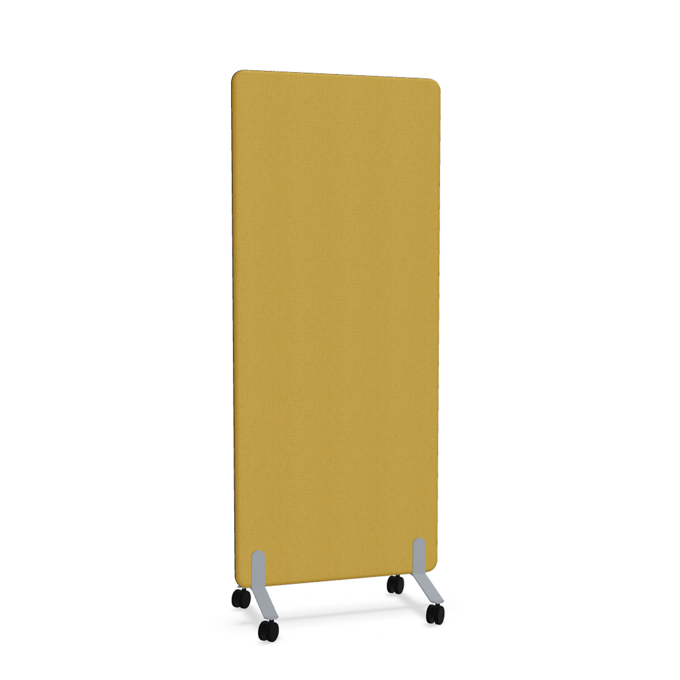 Image of Trennwand Mdd Sonic 80x185 cm, auf Rollen, Gelb/Silbergrau, Neu