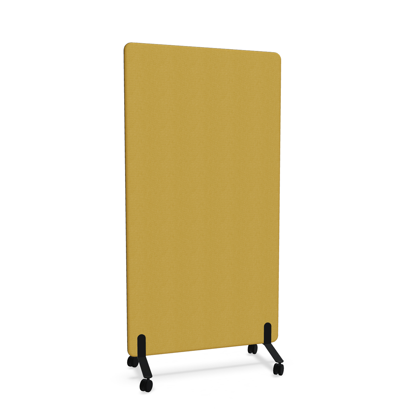 Trennwand Mdd Sonic 100x185 cm, auf Rollen, Gelb/Schwarz, Neu