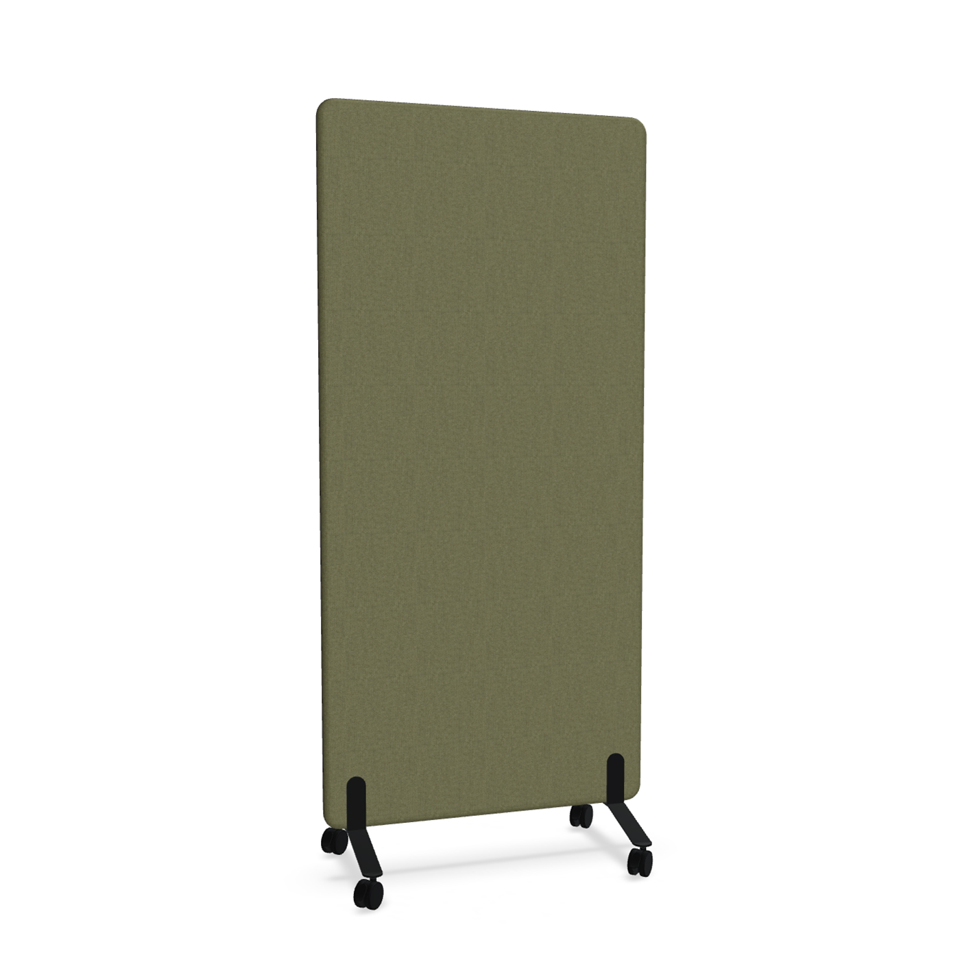 Image of Trennwand Mdd Sonic 90x185 cm, auf Rollen, Olivgrün/Schwarz, Neu