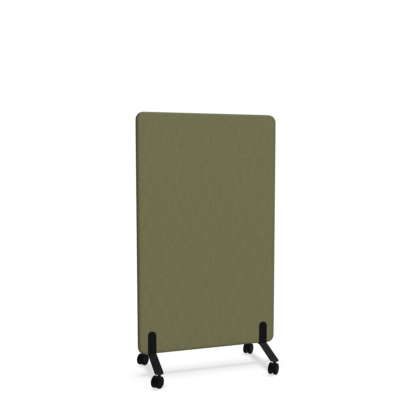Image of Trennwand Mdd Sonic 90x145 cm, auf Rollen, Olivgrün/Schwarz, Neu