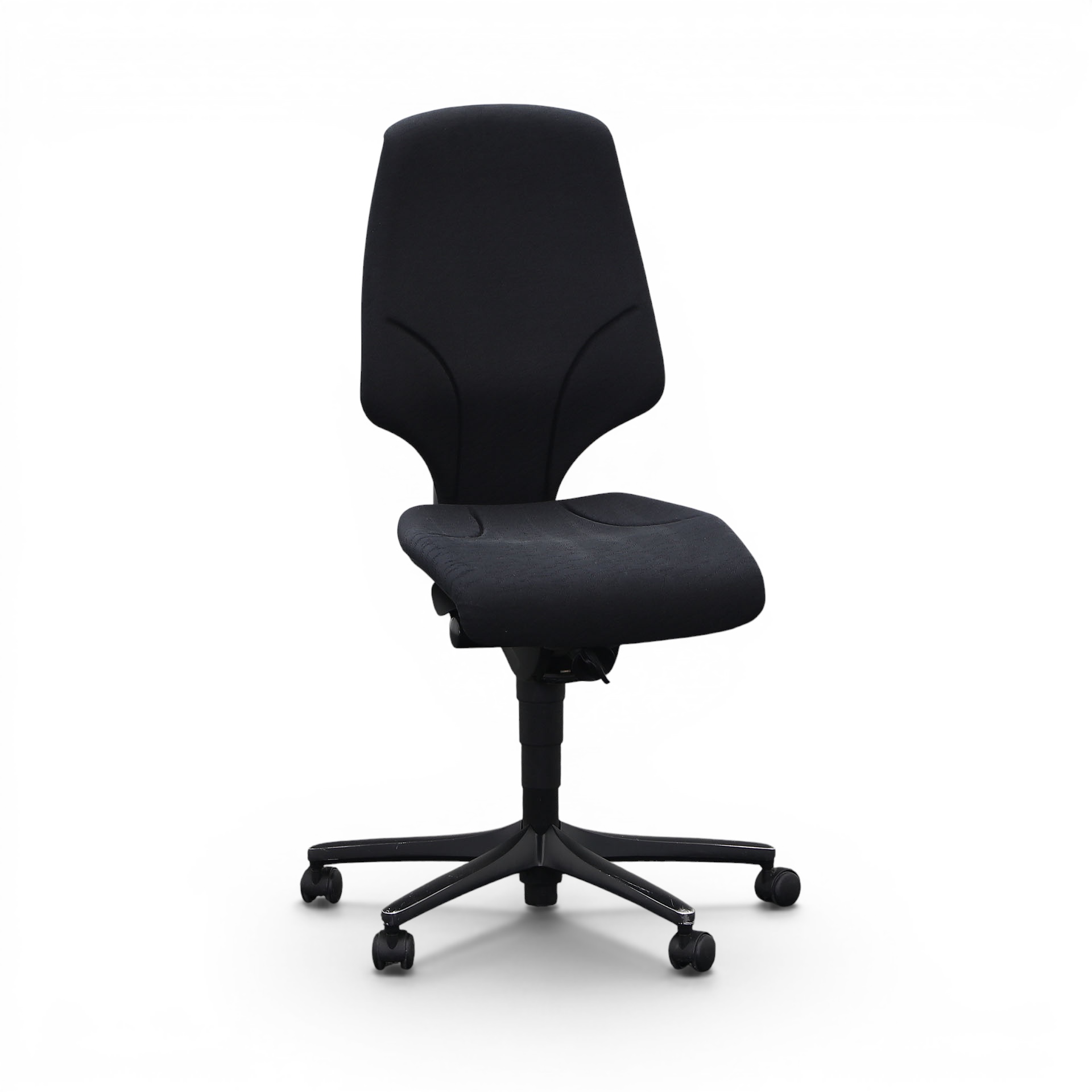 Bürostuhl Giroflex 64 - Gemustert ohne Armlehnen, Schwarz/Schwarz, Normal gebraucht, Ergonomischer Stuhl - ideal für flexibles Arbeiten