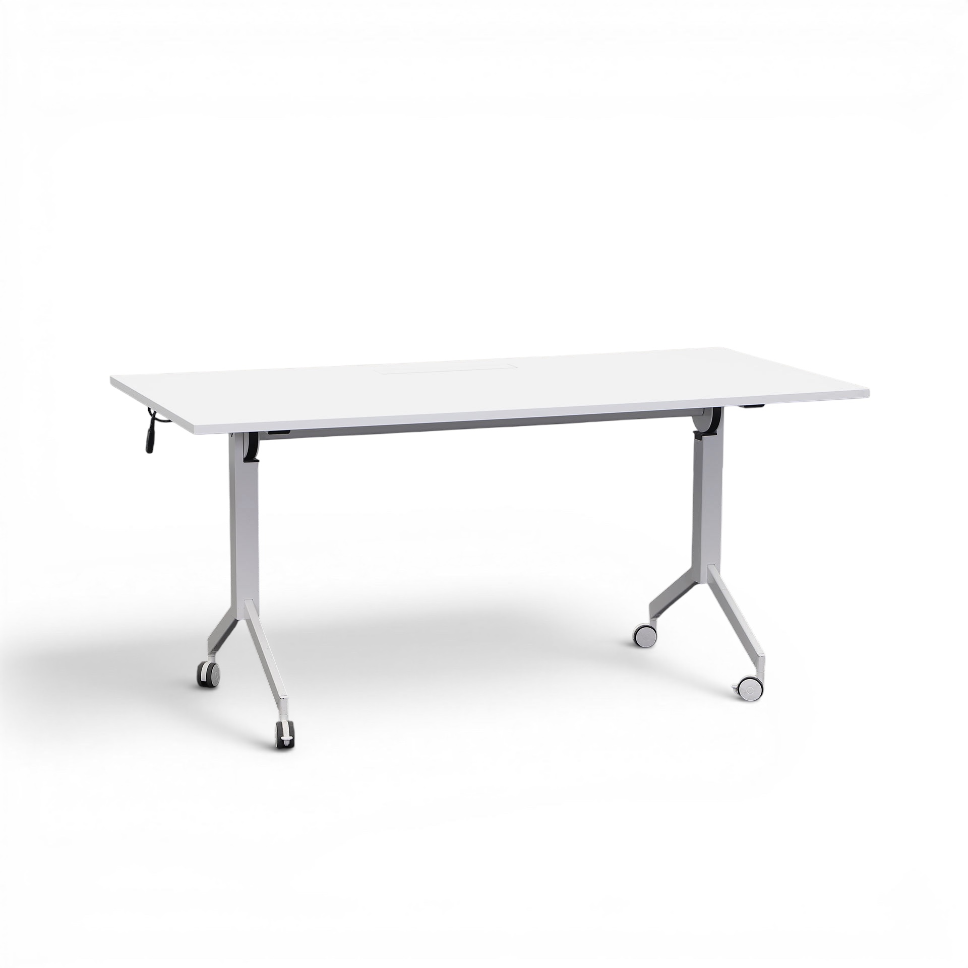 Klapptisch auf Rollen 160x80 cm, Weiss, Rechteckig, Gut - Perfekt für Meetings
