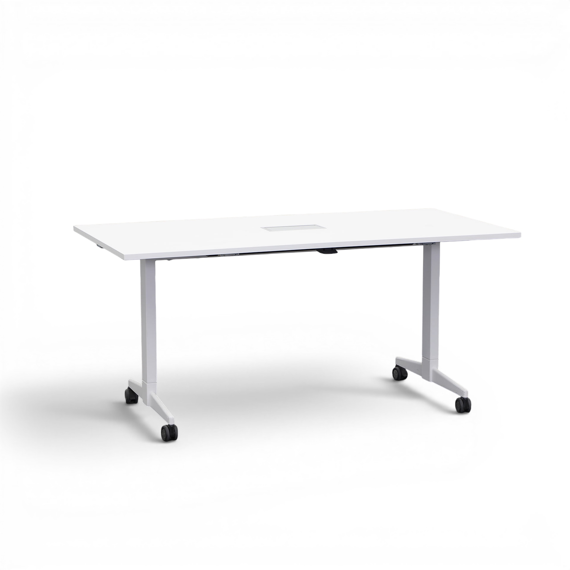 Table pliante à roulettes Echo 160x80 cm, Blanc, Rectangulaire, Normalement utilisé - Parfait pour les réunions