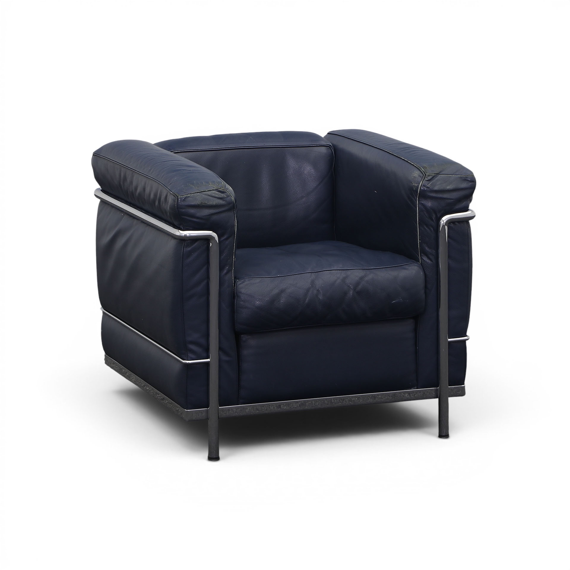 Fauteuil Cassina - Le Corbusier LC2, 76 x 70 cm, Bleu foncé, Fortement utilisé, Élégance & confort - Idéal pour les moments de détente