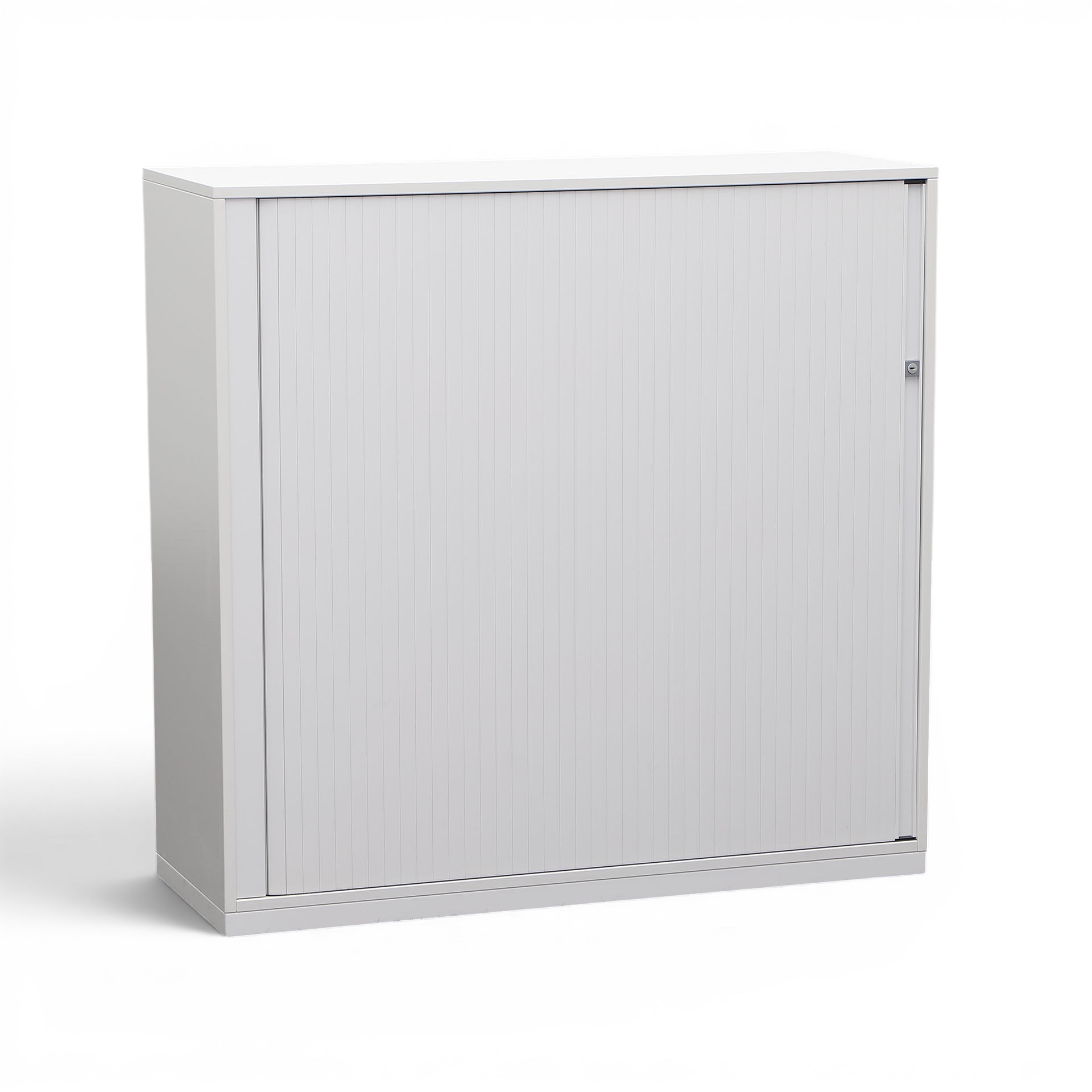 Rollladenschrank Steelcase 120 x 44 x 117 cm, Weiss, mit Schlüssel, Normal gebraucht - platzsparende Lösung