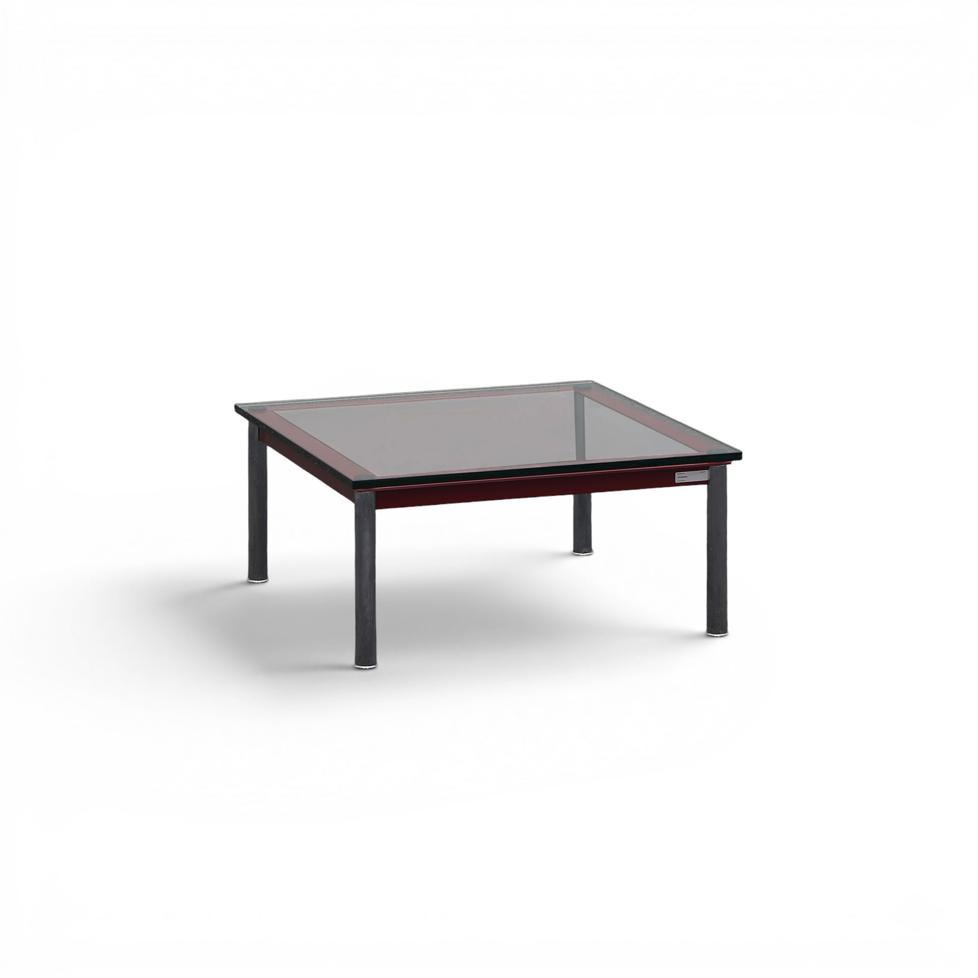 Image of Cassina LC10 Couchtisch - Le Corbusier 70x70 cm, Transparent/Rot, Rechteckig, Normal gebraucht - Perfekt für Sofa und Lounge