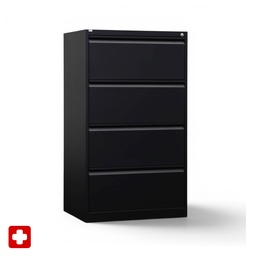 Metallschrank Lista LO (Schwarz, Normal gebraucht, mit Schlüssel)