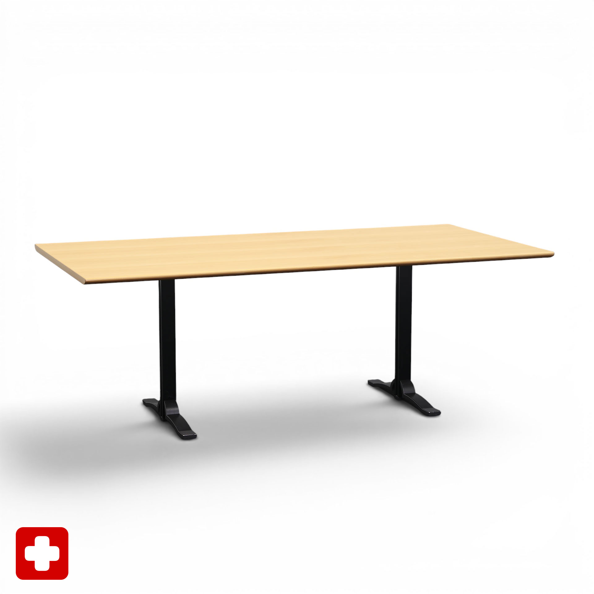 Table de réunion Elan Euroffice 200x100 cm, Hêtre/Anthracite, Rectangulaire, Normalement utilisé, Table - Haute qualité & longue durée de vie