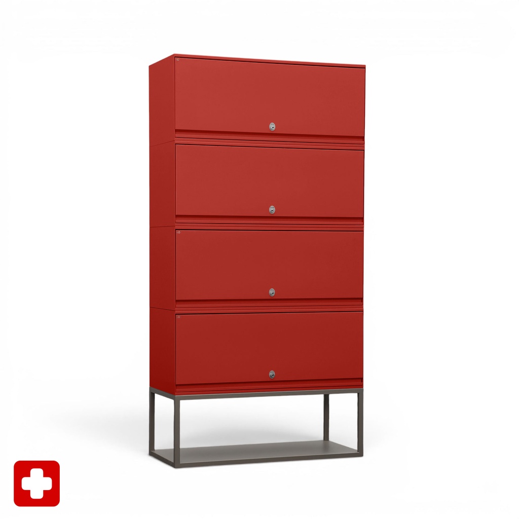 Schliessfachschrank Lista LO (Rot, mit Schlüssel)