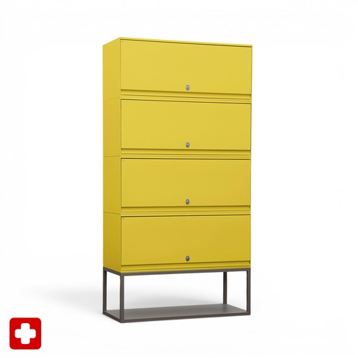 Schliessfachschrank Lista LO (Gelb, mit Schlüssel)