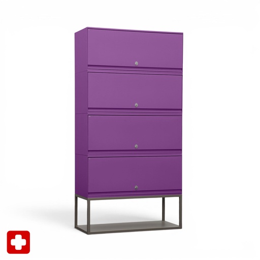 Schliessfachschrank Lista LO (Violett, mit Schlüssel)