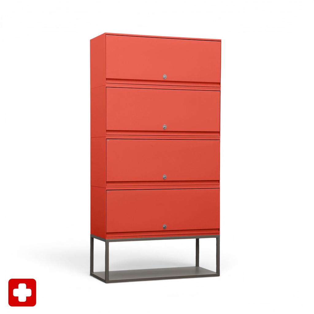 Schliessfachschrank Lista LO (Hellrot, mit Schlüssel)
