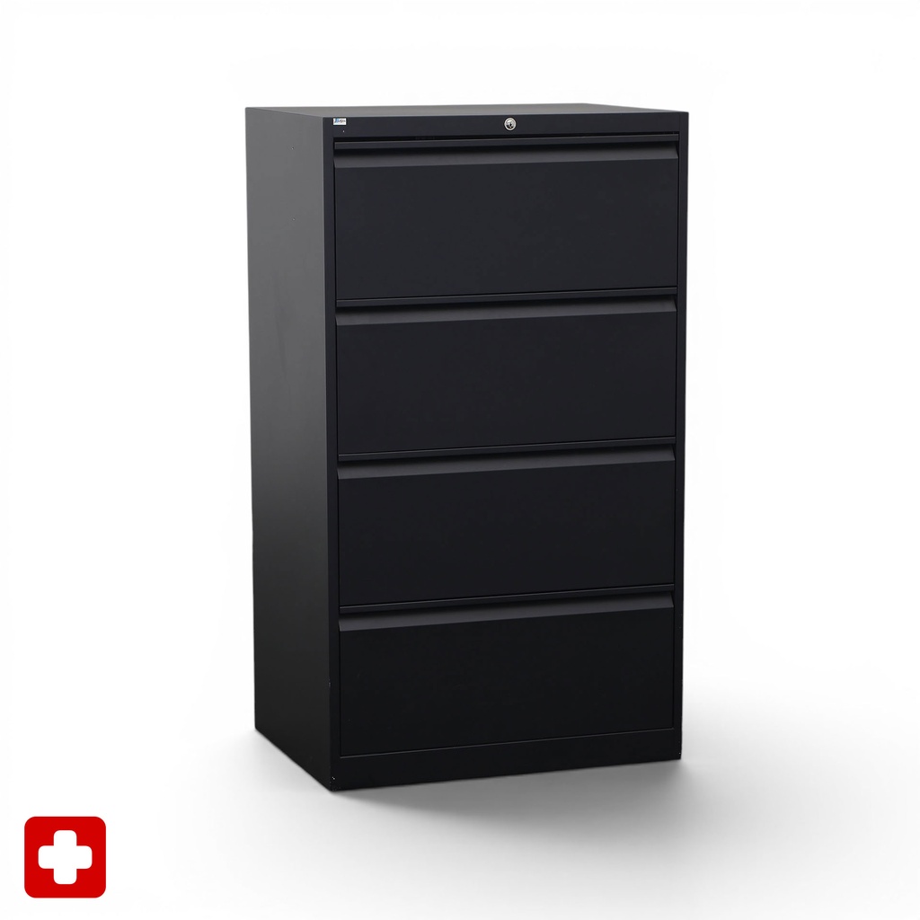 Metallschrank Lista LO (Schwarz, mit Schlüssel)