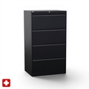 Metallschrank Lista LO (Schwarz, mit Schlüssel)