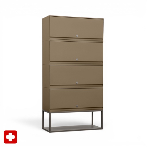 Schliessfachschrank Lista LO (Braun, mit Schlüssel)