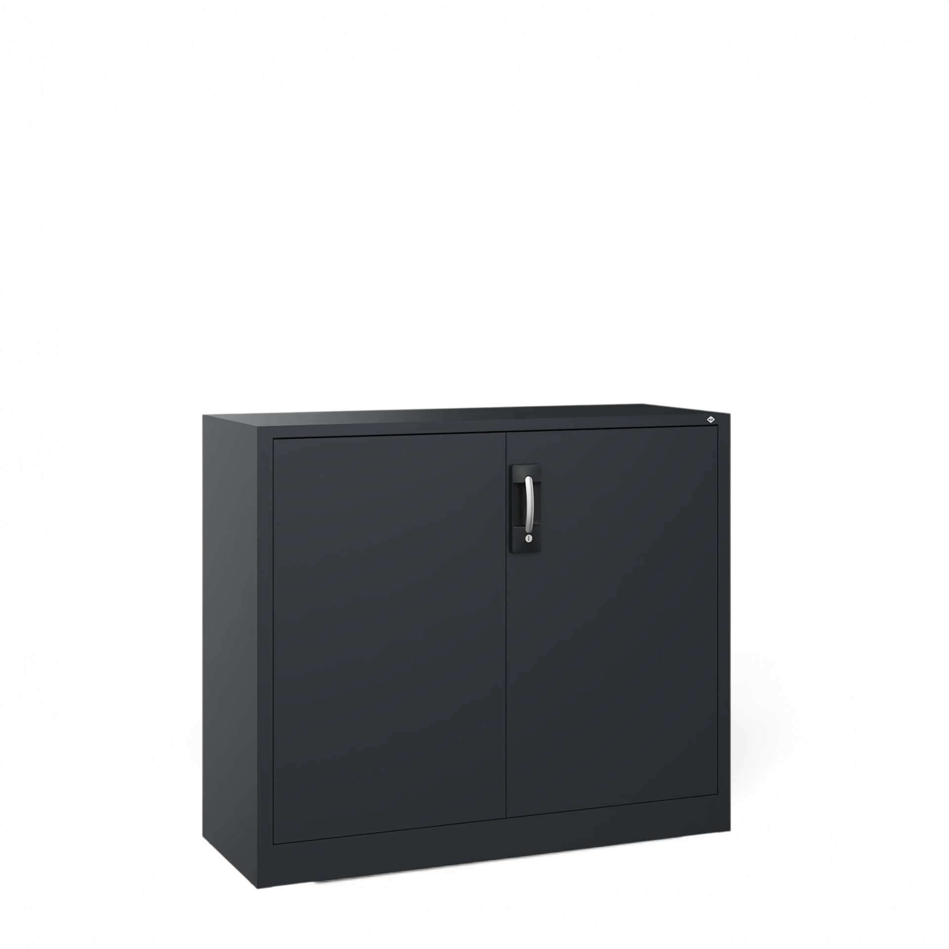 Image of Metallschrank C+P Acurado , Schwarz, mit Schlüssel, 120 x 100 x 40 cm, Neu - Perfekt auch als Aktenschrank