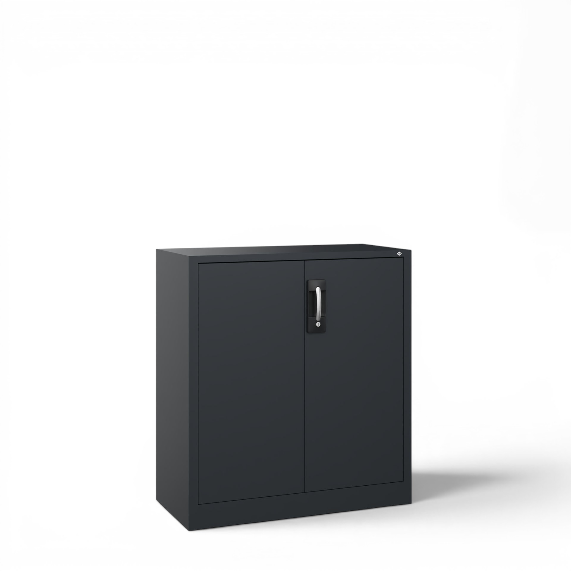 Image of Metallschrank C+P Acurado , Schwarz, mit Schlüssel, 93 x 100 x 40 cm, Neu - Perfekt auch als Aktenschrank