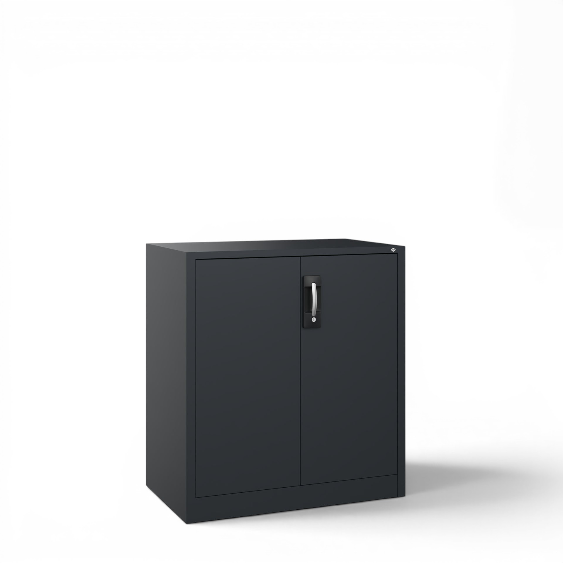 Image of Metallschrank C+P Acurado , Schwarz, mit Schlüssel, 93 x 100 x 50 cm, Neu - Perfekt auch als Aktenschrank