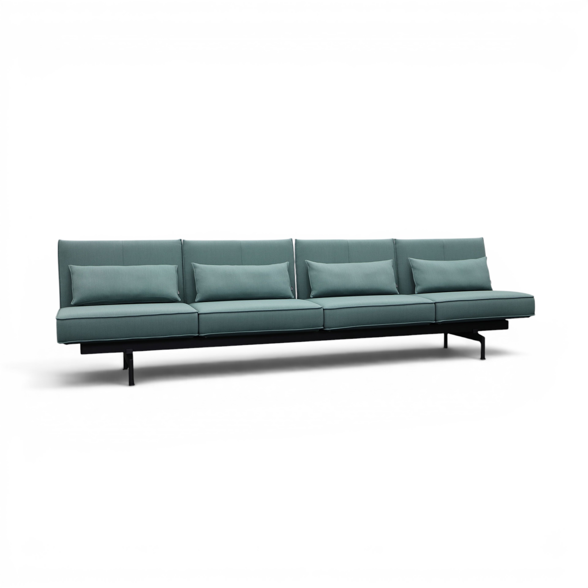 4 places Canapé design Vitra Soft Work, 322 x 65 cm, Vert/ Noir, Bon, Élégance & confort - Idéal pour les moments de détente