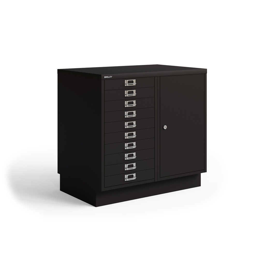 Armoire métallique Bisley Kombischrank Noir, 0 Dossier haut, Très bon