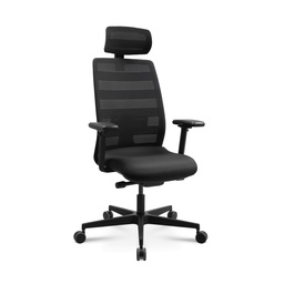 Bürostuhl Tradingzone Air 3 (Schwarz, mit Kopfstütze, mit 3D Armlehnen)