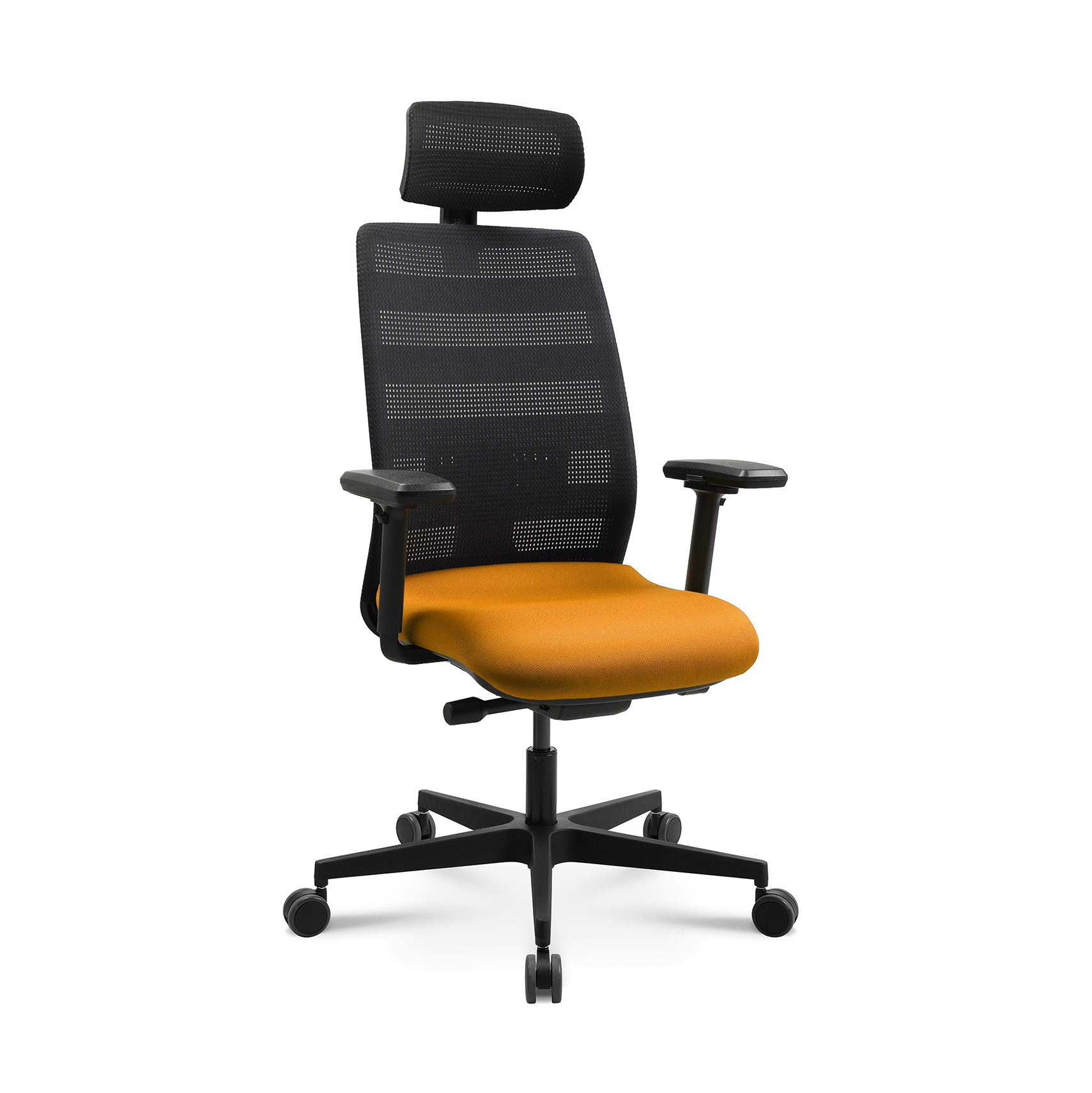 Image of Bürostuhl Tradingzone Air 3 mit Kopfstütze & mit 3D Armlehnen Gelb, Neu, Ergonomischer Stuhl - ideal für flexibles Arbeiten
