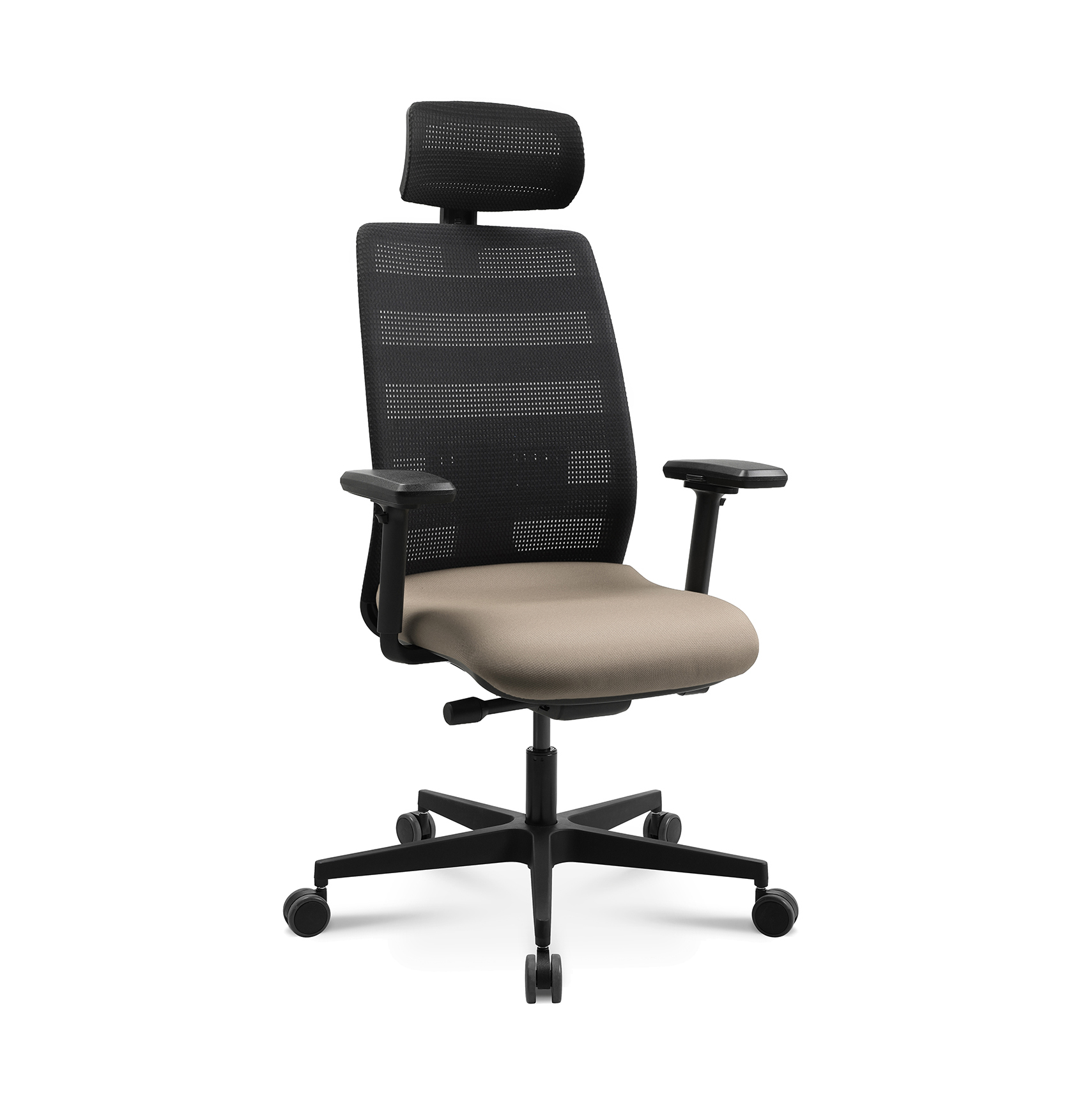 Image of Bürostuhl Tradingzone Air 3 mit Kopfstütze & mit 3D Armlehnen Beige, Neu, Ergonomischer Stuhl - ideal für flexibles Arbeiten