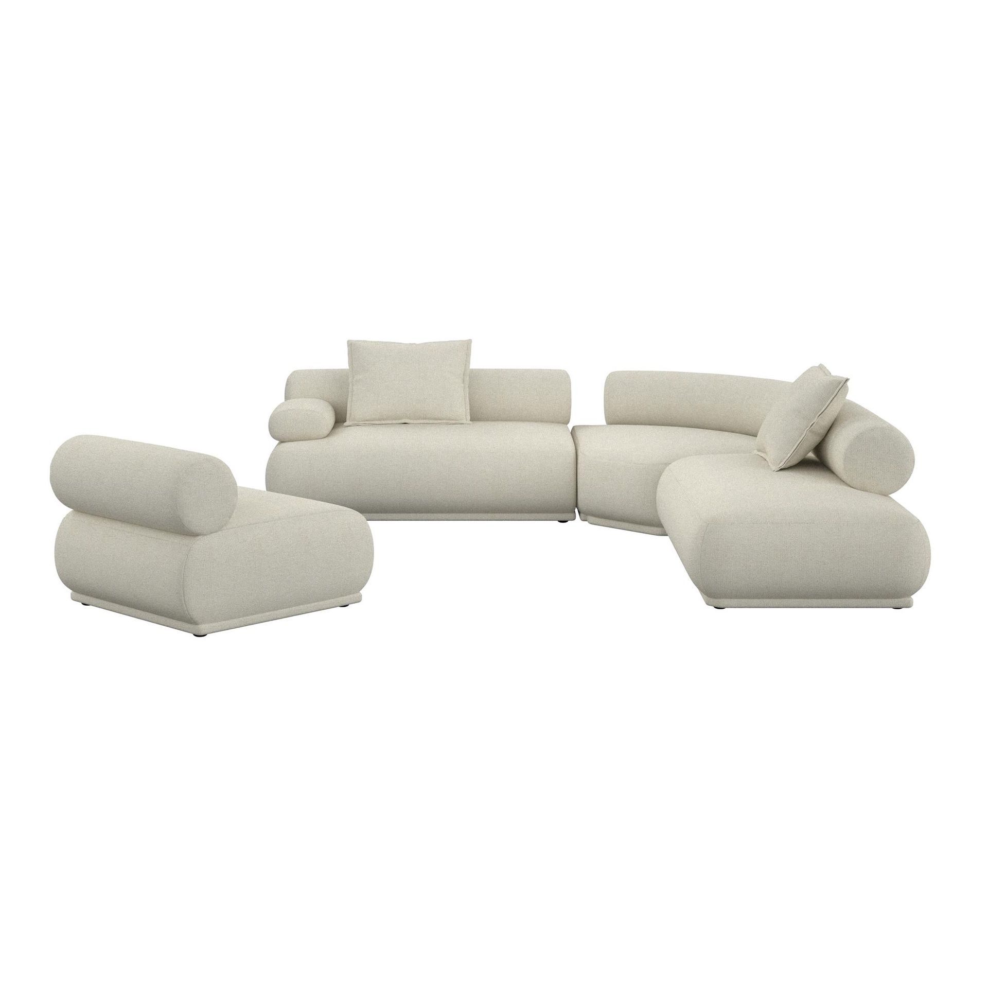 Image of 7.5-Sitzer Loungesofa Zuiver Rembrandt links, 594 x 97 cm, Beige, Neu, Eleganz & Komfort - Ideal für entspannte Stunden