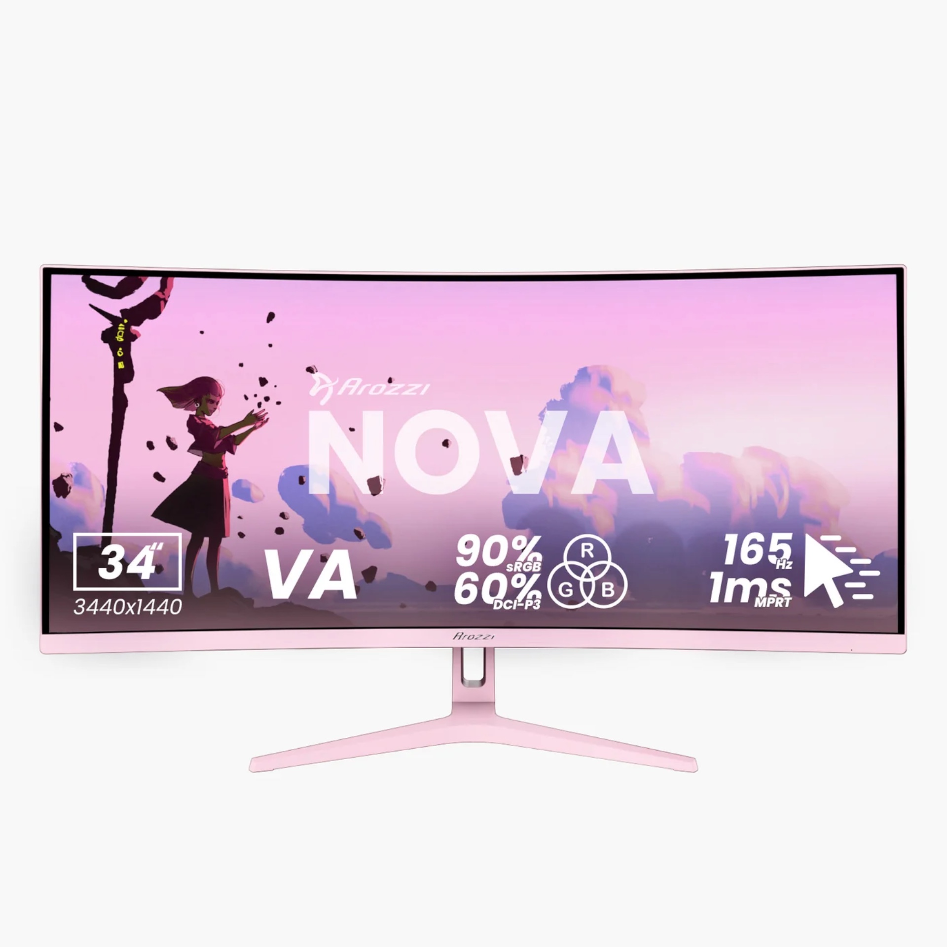 Image of Gaming Monitor Arozzi Nova - Pink, Neu