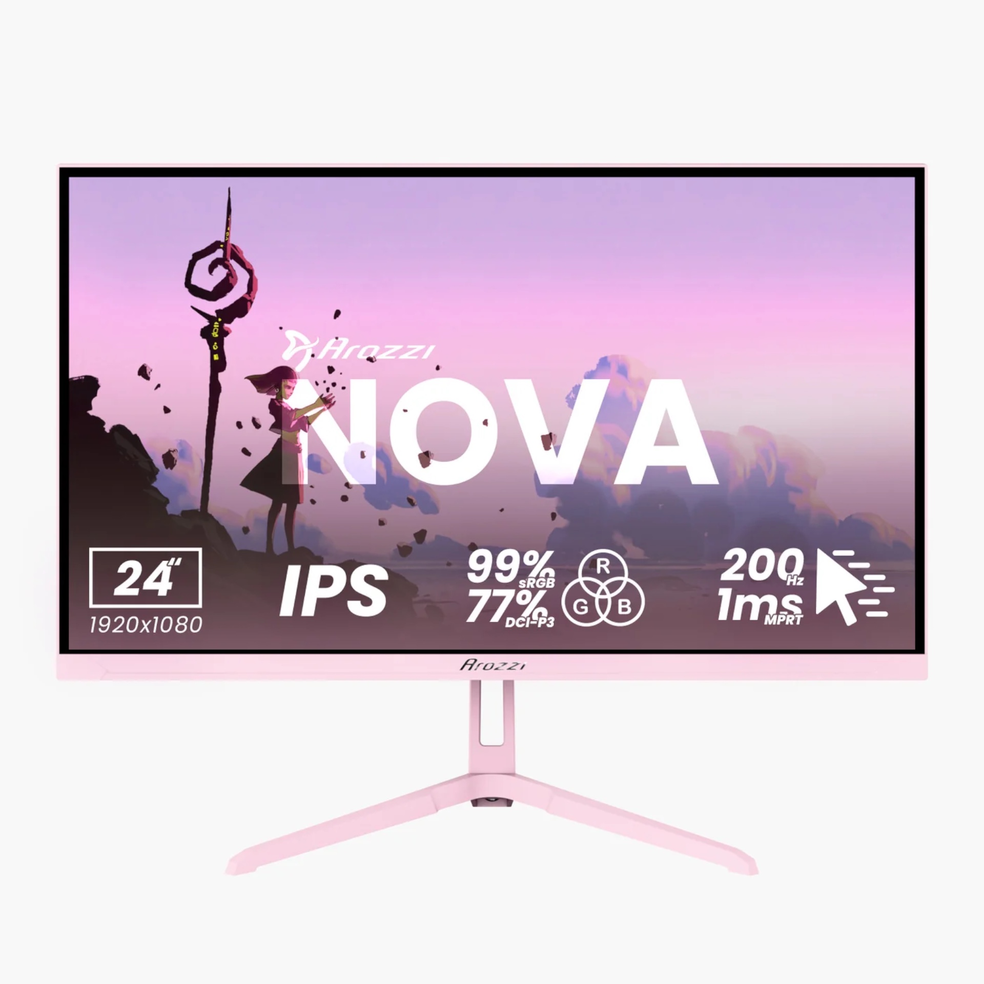 Gaming Monitor Arozzi Nova - Pink, Neu