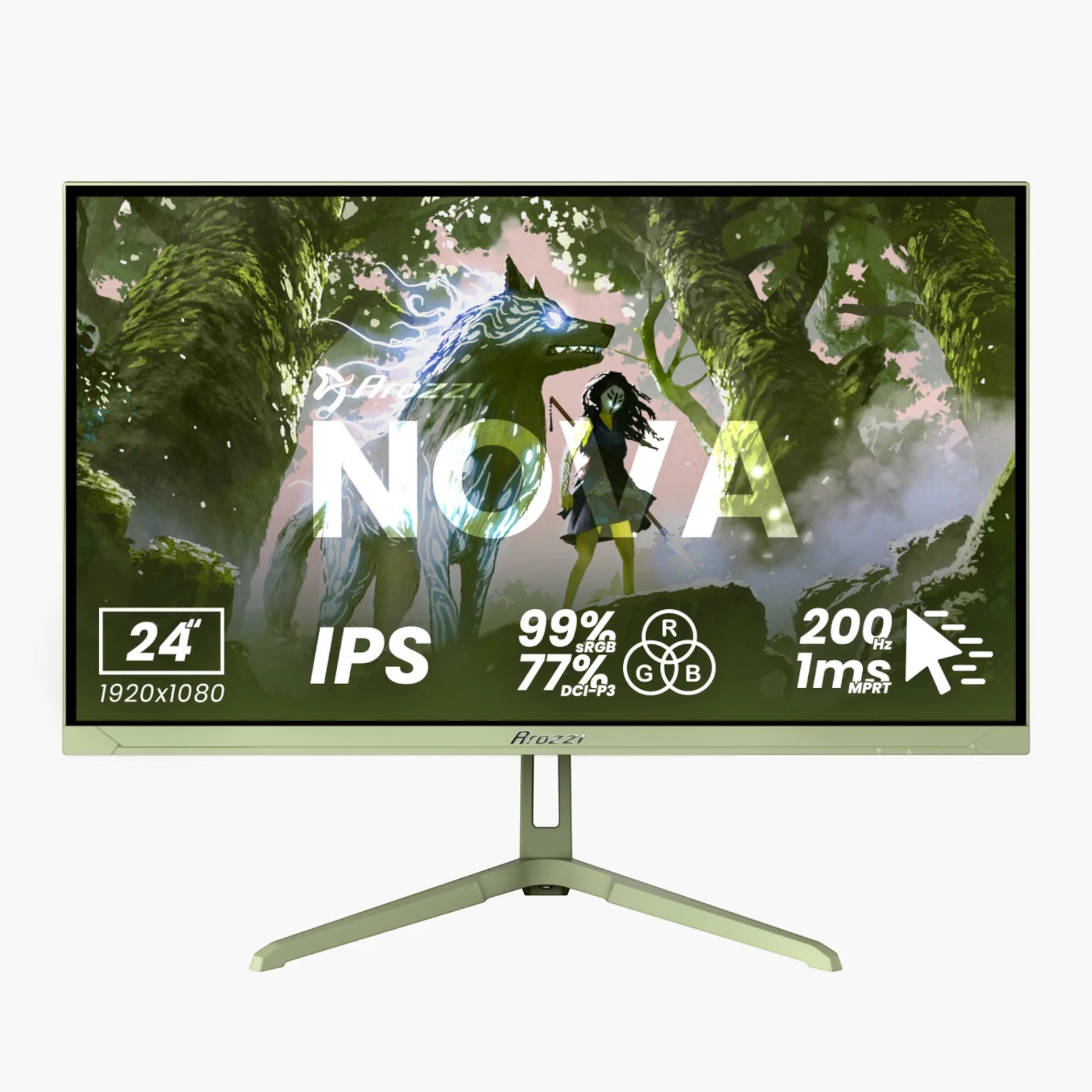 Gaming Monitor Arozzi Nova - Grün, Neu