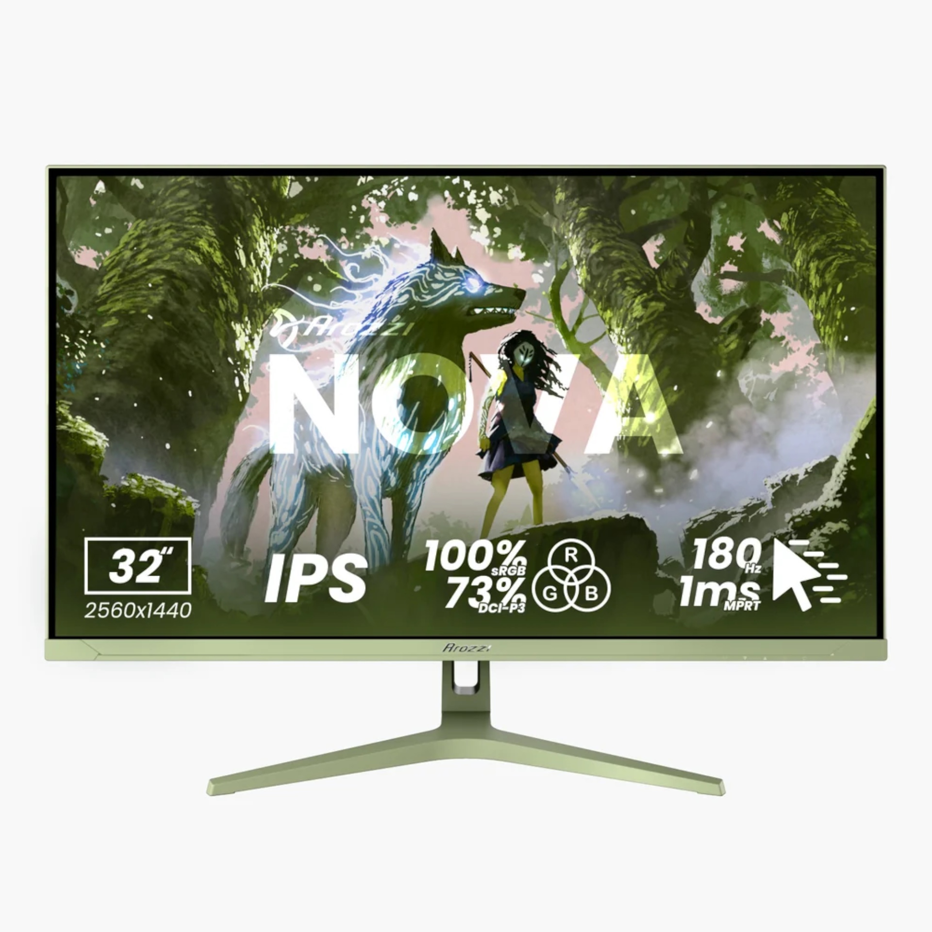 Gaming Monitor Arozzi Nova - Grün, Neu