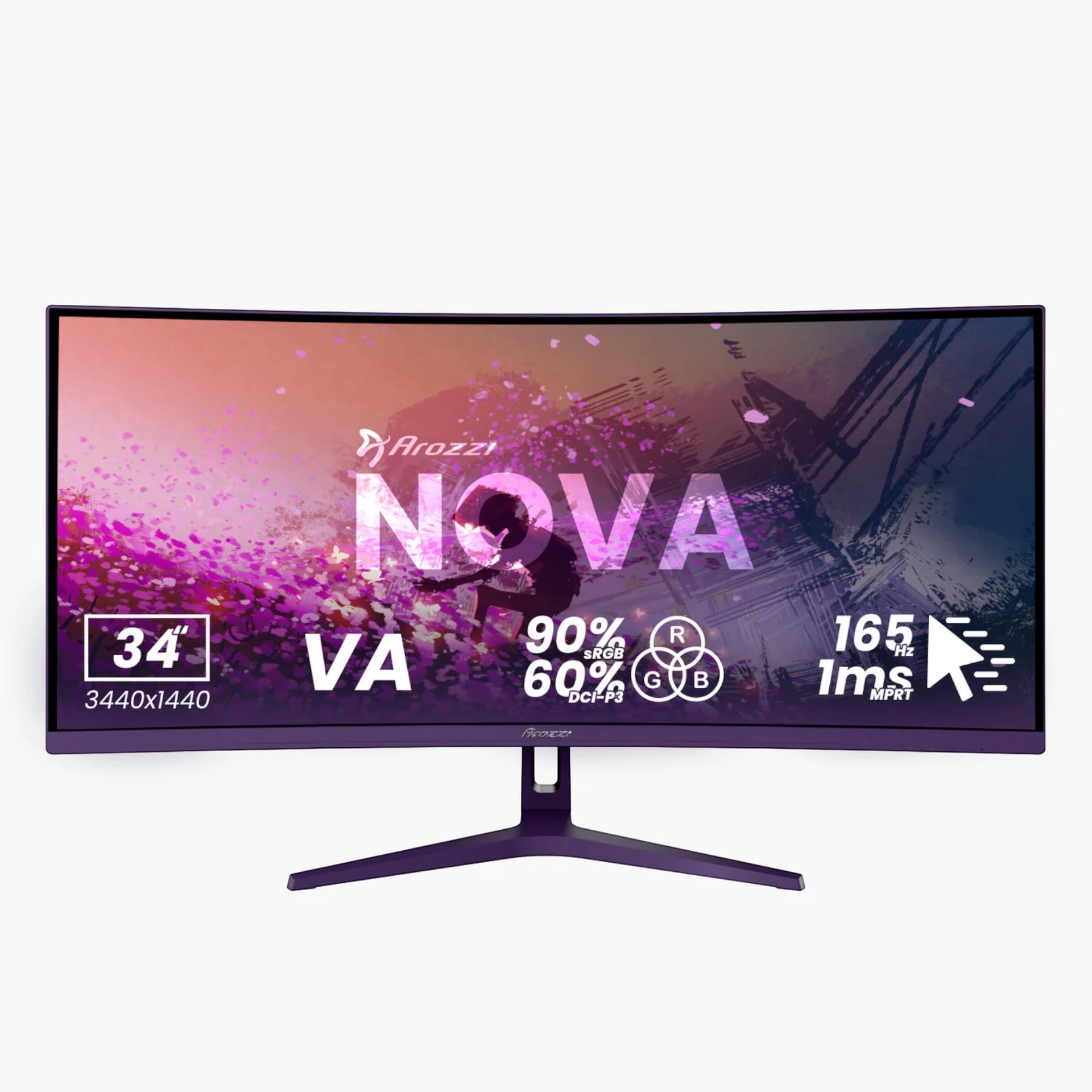 Gaming Monitor Arozzi Nova - Violett, Neu