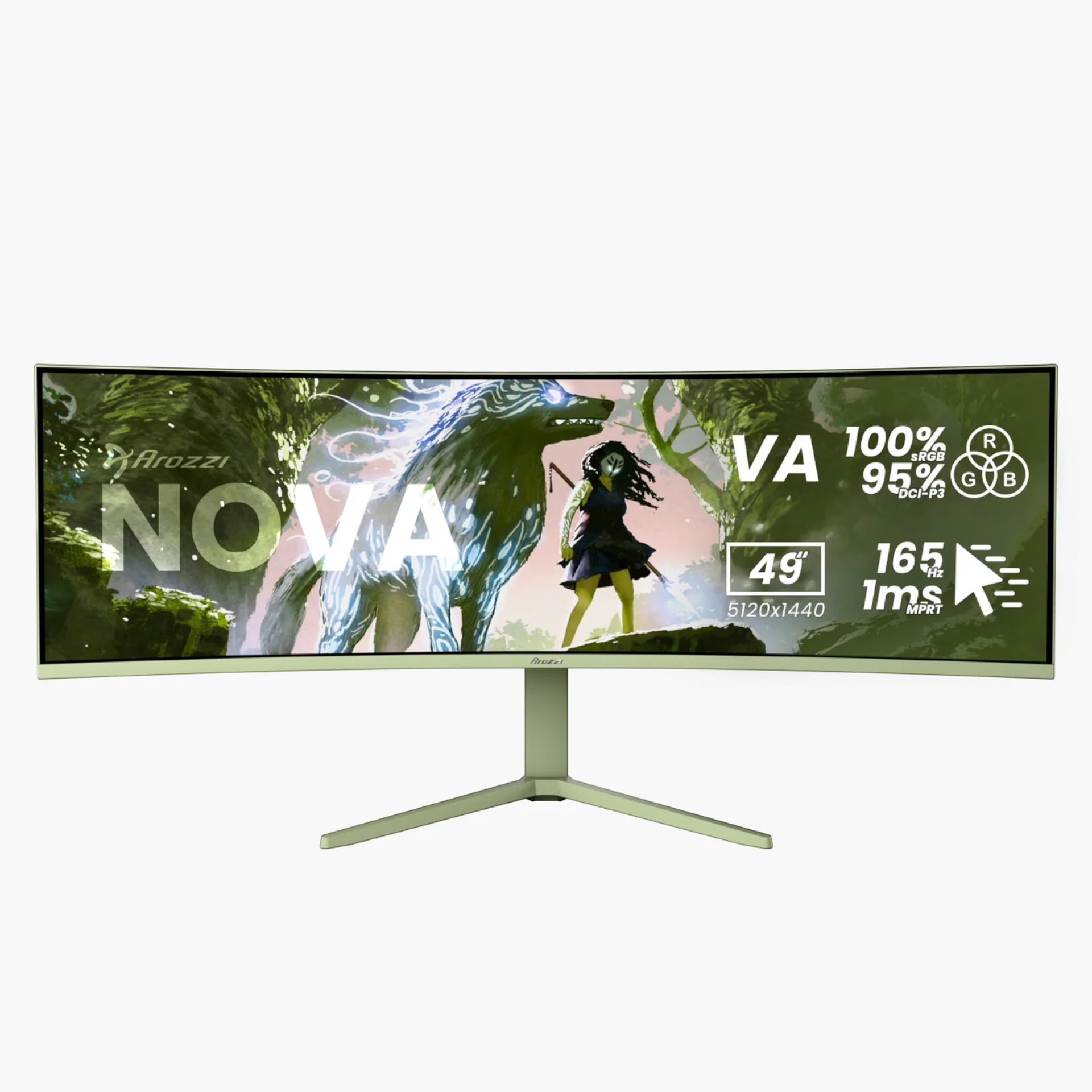 Gaming Monitor Arozzi Nova - Grün, Neu
