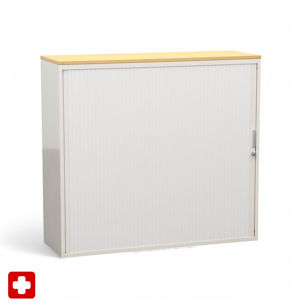 Metallschrank Lista LO Storage mit Rollladen (Crème, mit Schlüssel)