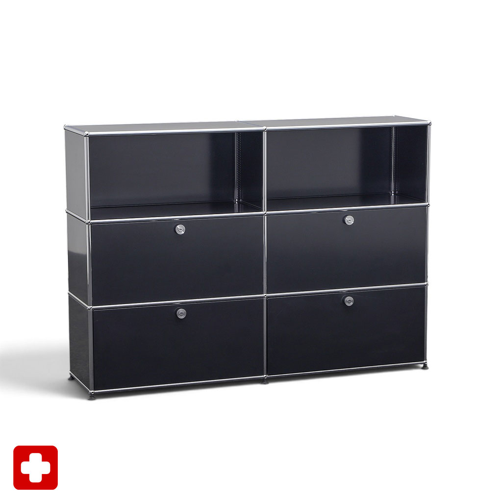 Highboard USM Haller 150 x 35 cm, Schwarz, Gut - Ideal für Wohnzimmer und Büro