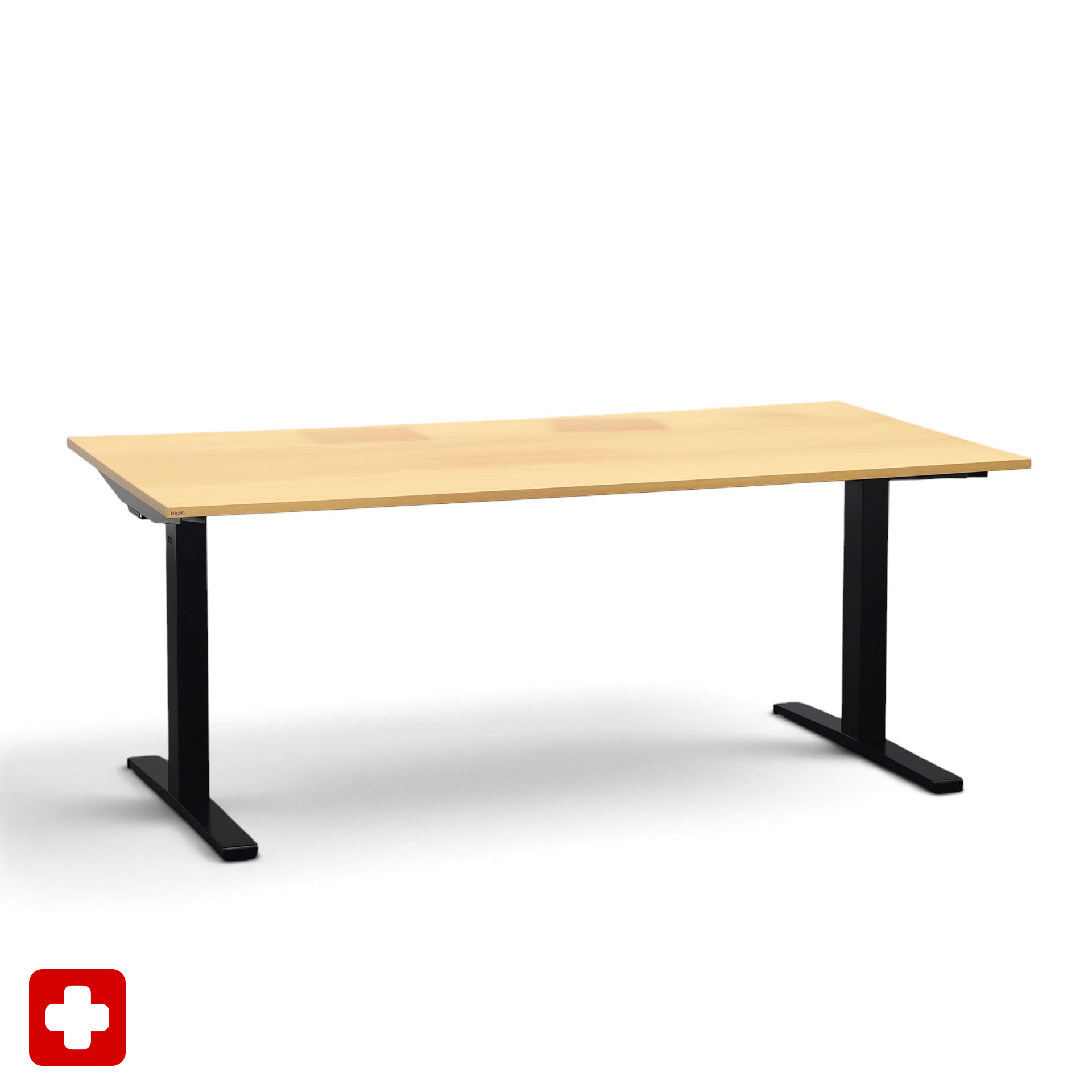 Ergonomique Table haute Bigla à hauteur réglable manuellement 180x90 cm, Hêtre, Normalement utilisé, Pupitre - idéal pour le bureau ou la maison
