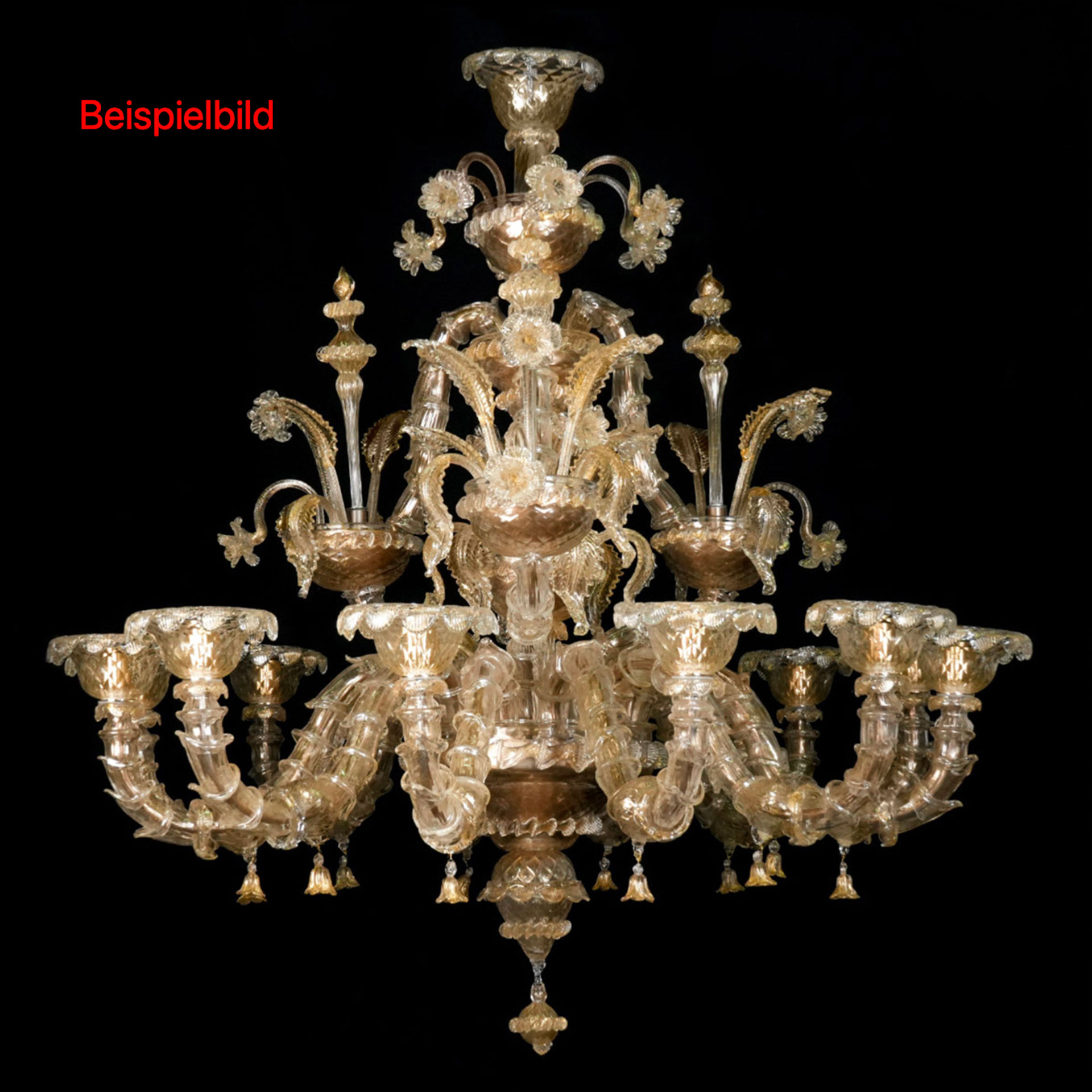 Murano Kronleuchter Rezzonico Gold