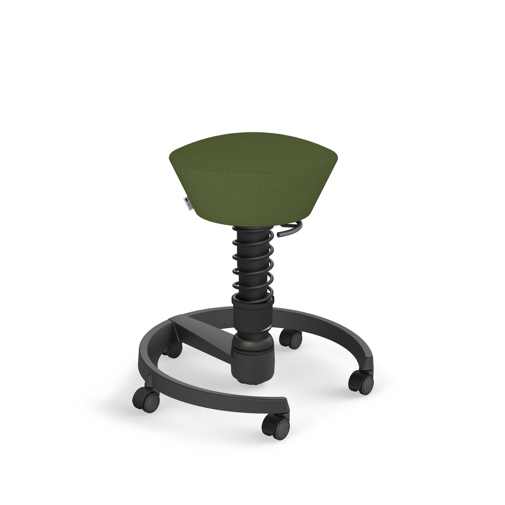 Bürohocker Aeris Swopper Grün/Schwarz, Hartbodenrollen, Dynamisches Sitzen - optimal für gesundes Sitzen