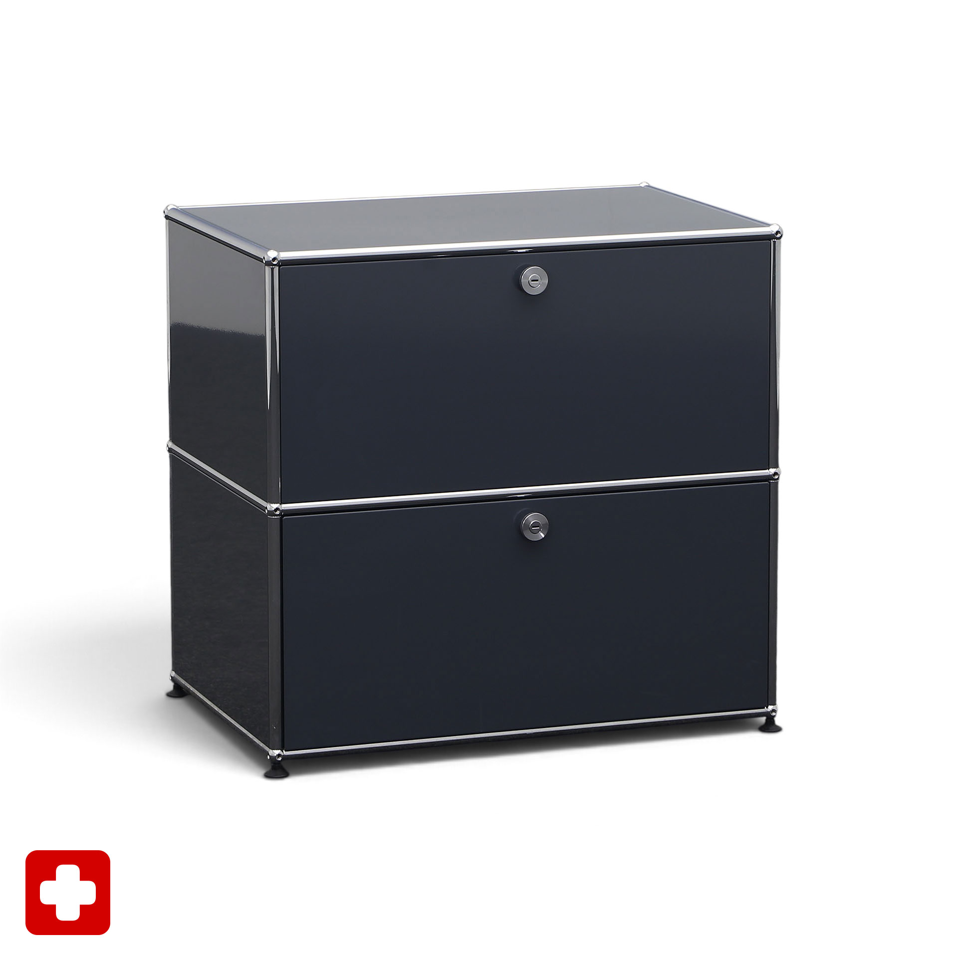 Sideboard USM Haller 75 x 50 cm, Anthrazit, Gut - Ideal für Wohnzimmer und Büro