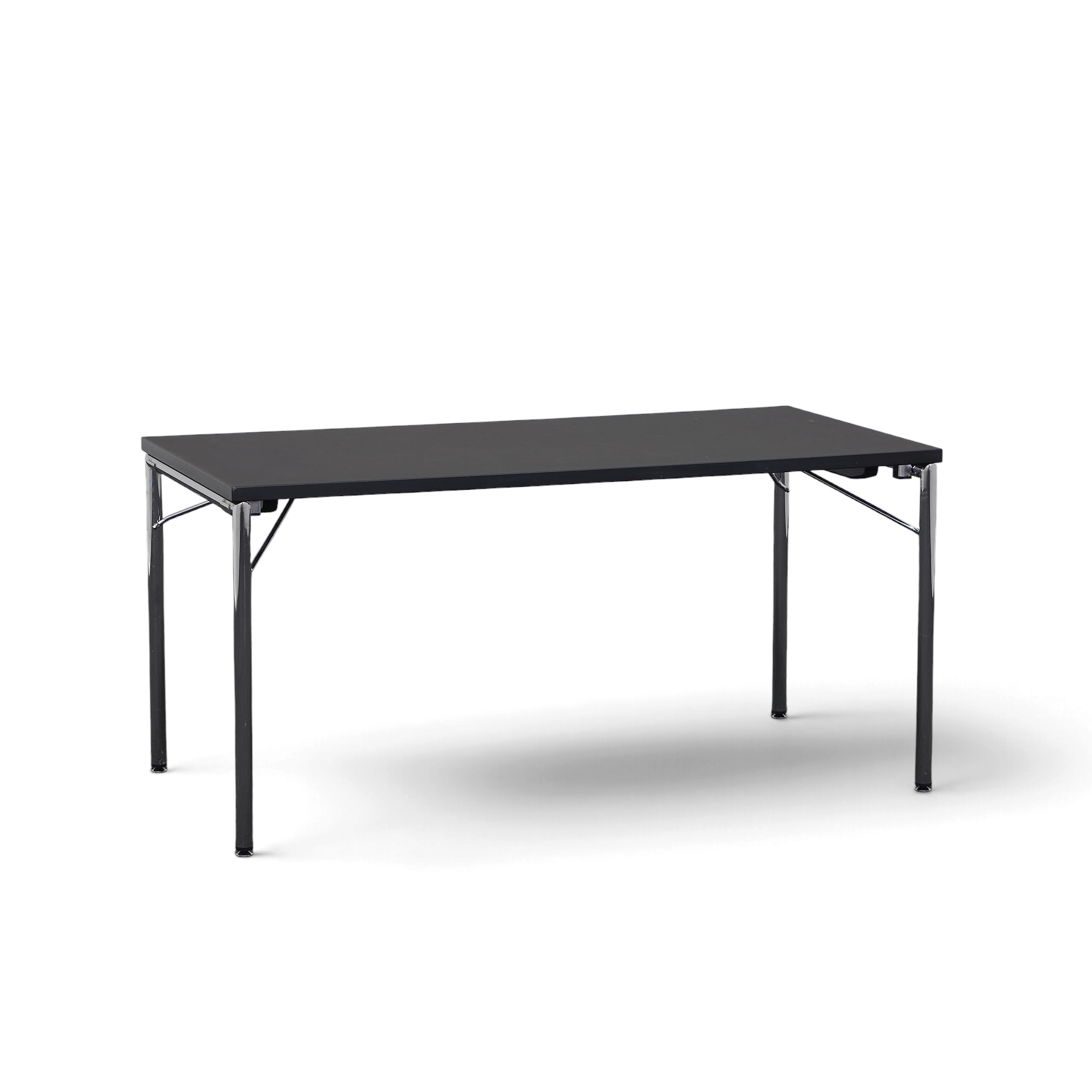 Table pliante en linoléum, empilable 150x75 cm, Noir, Rectangulaire, Normalement utilisé - Parfait pour les réunions