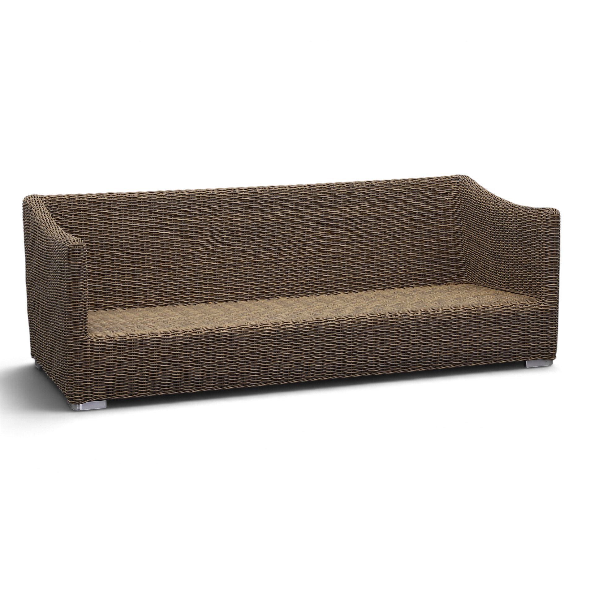 3 places Canapé de jardin Hunn - Mobilier de jardin, 190 x 86 cm, Marron, Bon, Élégance & confort - Idéal pour les moments de détente