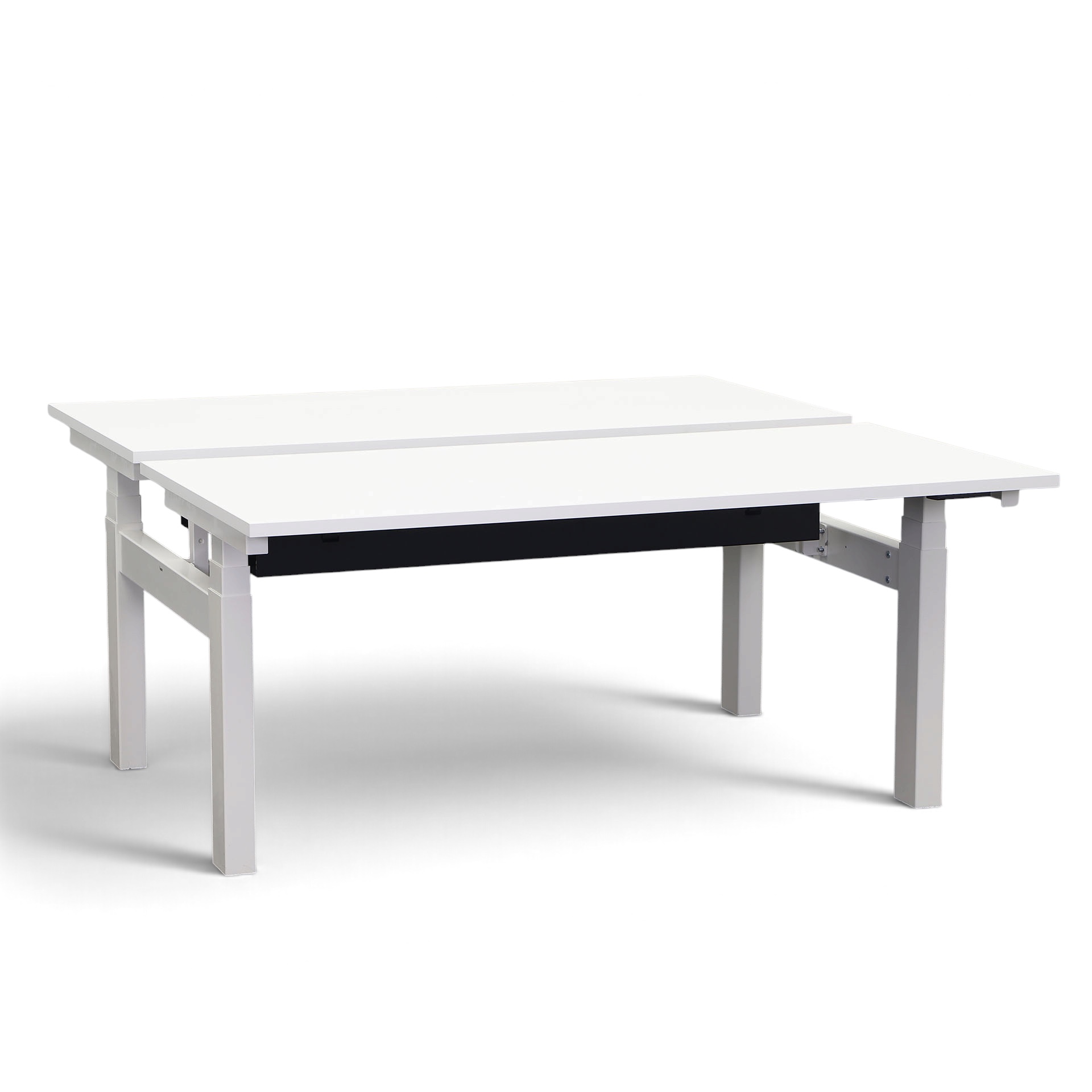 Ergonomique Poste de travail double Bene 160x169 cm, Blanc, Bon, Pupitre - idéal pour le bureau ou la maison