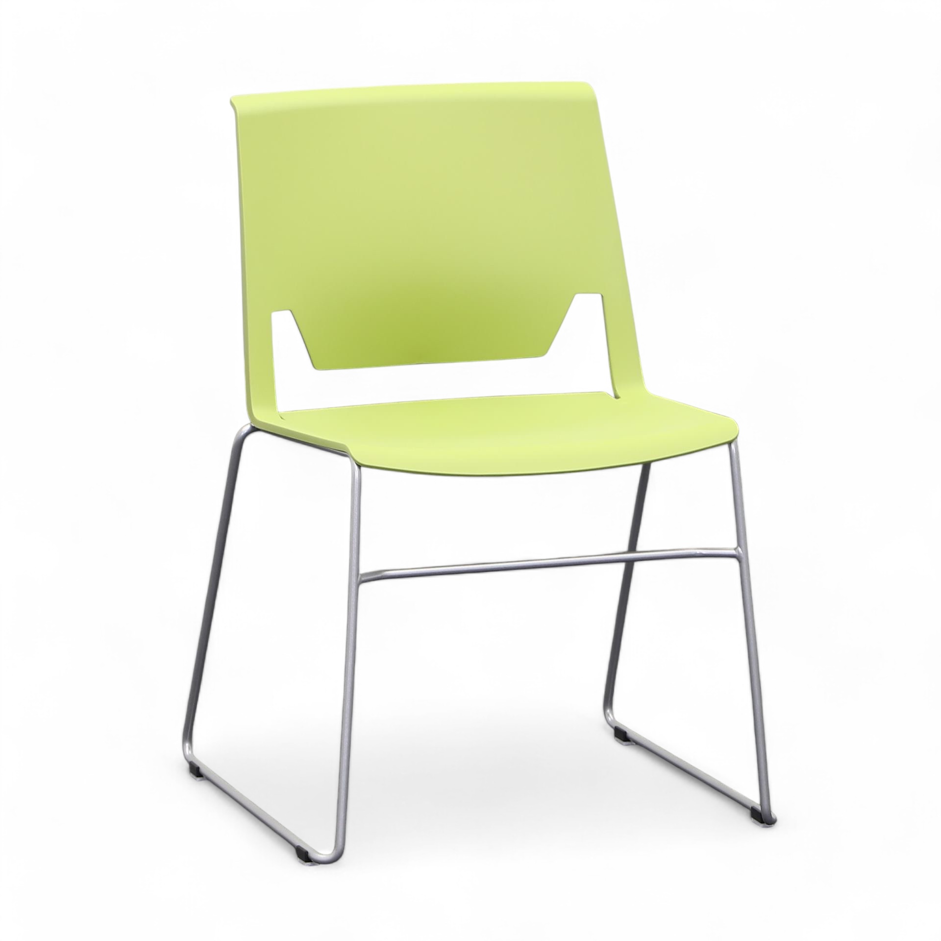 Sièges à piétement traîneau Haworth Comforto Very Vert sans accoudoirs, Nouveau - Une assise confortable