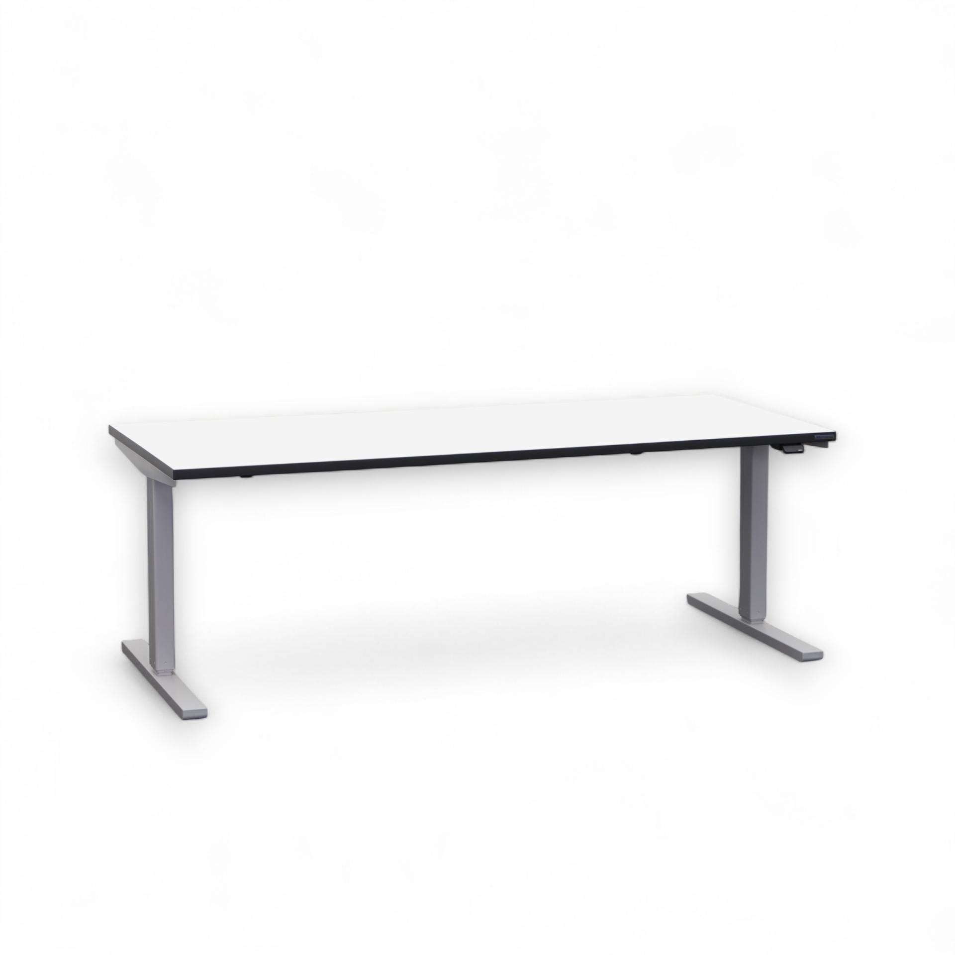 Ergonomique Table assise/debout Tradingzone Smartline - compatible USM Haller, bord noir 175x75 cm, Blanc/Gris argenté, Nouveau, Pupitre - idéal pour le bureau ou la maison