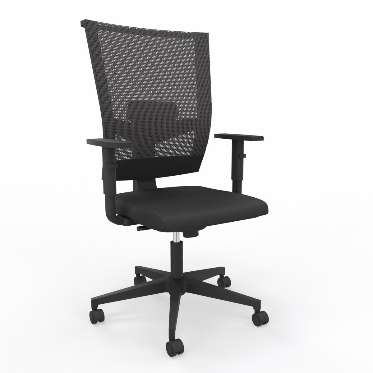 Bürodrehstühle LAS (Schwarz, Neu, Teppichrollen, T-Armlehnen)