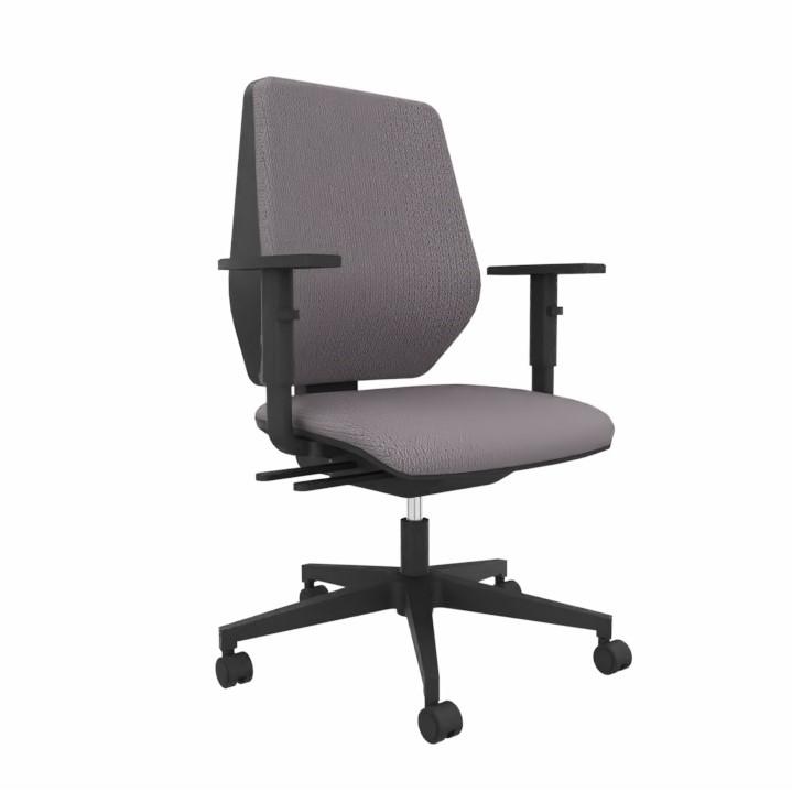 Chaise de bureau LAS CAST avec accoudoirs 1D, Gris, Très bon, Chaise ergonomique - idéale pour un travail flexible