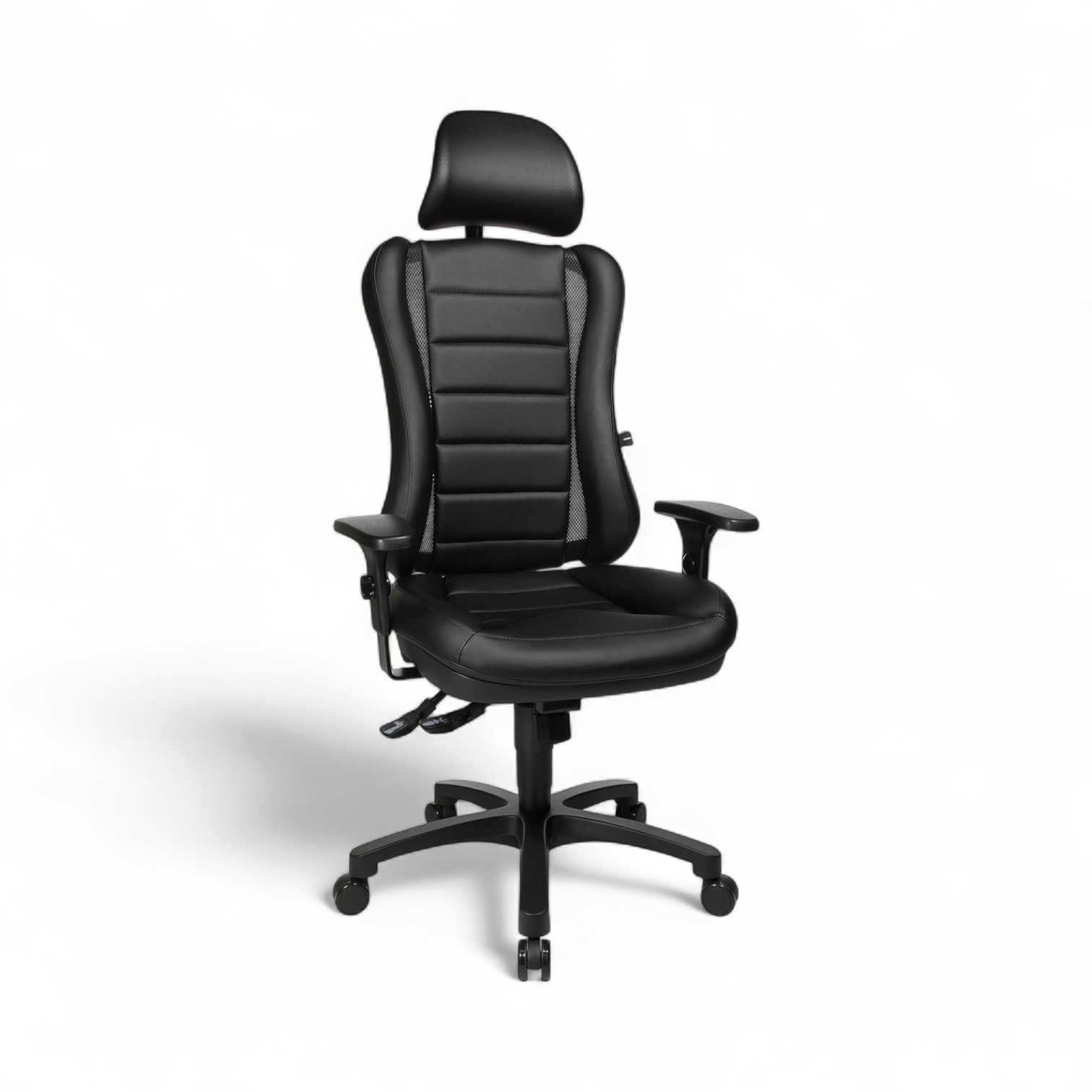 Chaise de bureau pivotante Topstar Head Point RS avec accoudoirs 1D, Noir, Nouveau, Chaise ergonomique - idéale pour un travail flexible