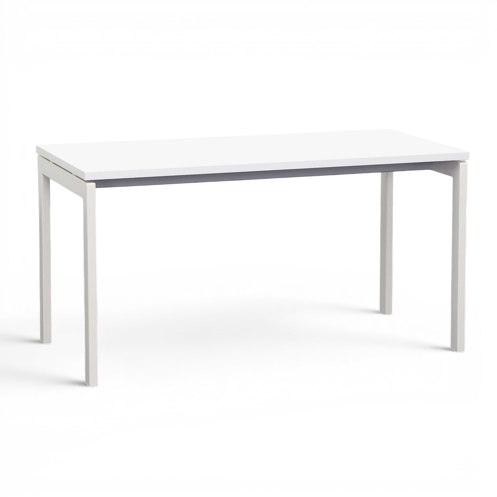 Bureau Mdd Ogi 140x70 cm, Blanc/Blanc, Nouveau, Table de bureau - pour le bureau ou le home office
