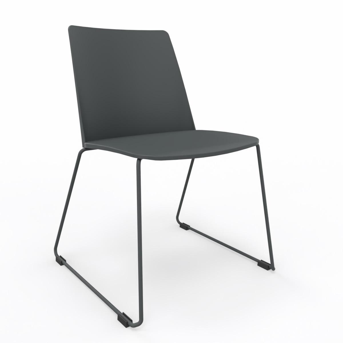 Image of Kufenstühle LAS VEDETTE Schwarz ohne Armlehnen, Neu - Komfortables Sitzen